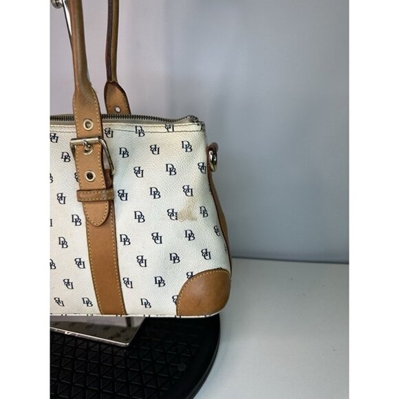 Dooney Bourke Medium Leather White Tan Handles - Picture 11 of 12